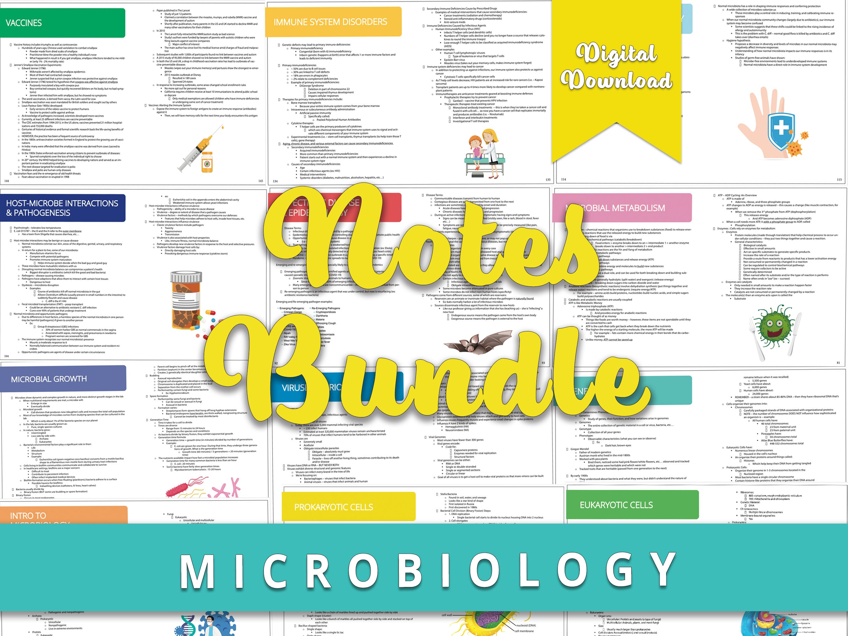 Microbiology Notes Bundle | Microbiology Study Guide | Digital Downloa ...